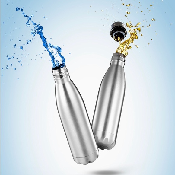 1 Pk FINEDINE Double Walled Vacuum Insulated Stainless Steel Water Bottle - Picture 5 of 9